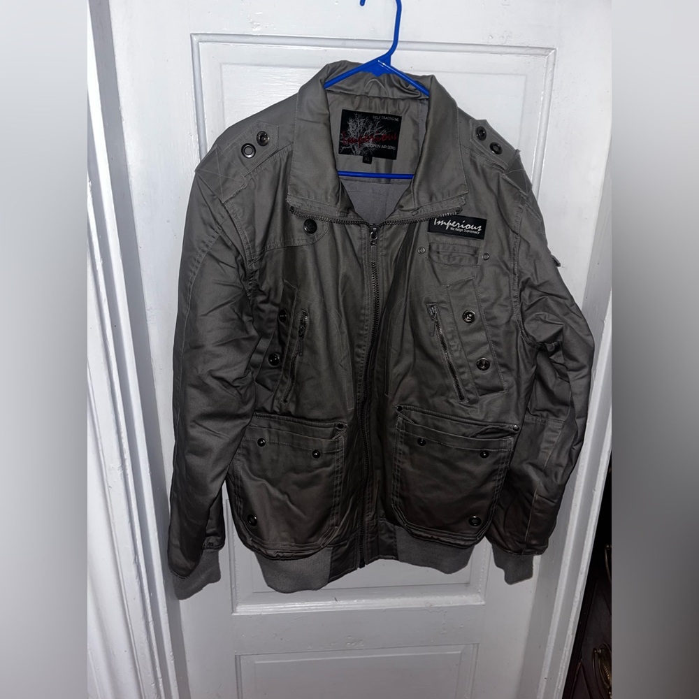 Imperious Grey Men’s Military Industrial Style Jacket